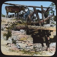 FOTO DE RODA D'ÁGUA TRABALHADA POR BOIS DO ORIENTE MÉDIO C1910 Magic Lantern Slide comprar usado  Enviando para Brazil