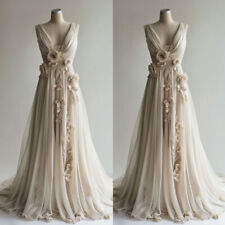 Vestidos de noiva vintage linha A gola V com flores 3D vestidos de noiva de tule*, usado comprar usado  Enviando para Brazil