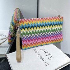 Bolsa envelope feminina colorida tecida à mão bolsa de mão para compras (estilo 6) comprar usado  Enviando para Brazil
