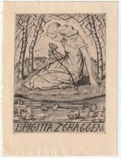 HANS VON MATT: Exlibris für Brigitta z' Graggen na sprzedaż  Wysyłka do Poland