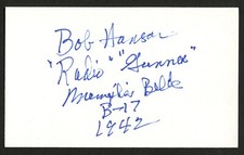 Usado, Robert Bob Hanson d2005 autógrafo assinado 3x5 Memphis Belle operador de rádio W105 comprar usado  Enviando para Brazil