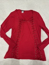 Usado, Camisa feminina Venus tamanho grande vermelha com cadarço e ilhós manga longa elástica comprar usado Usado, Camisa feminina Venus tamanho grande vermelha com cadarço e ilhós manga longa elástica comprar usado  Enviando para Brazil