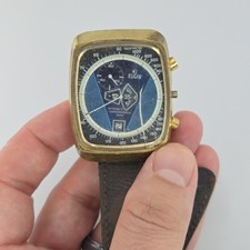 Relógio retangular masculino VNTG Elgin cronógrafo automático hora de salto tom dourado comprar usado  Enviando para Brazil