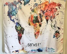Map watercolor tapestry for sale  Tiverton