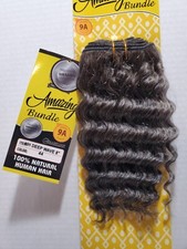 Usado, Onda profunda de 8 polegadas 100% cabelo humano cor sem emaranhados #44 cabelo sal e pimenta comprar usado  Enviando para Brazil