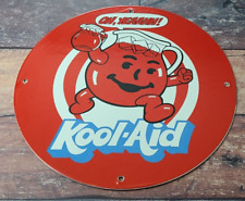 PLACA PLACA BOMBA POSTO DE SERVIÇO GASOLINA BEBIDA BEBIDA PORCELANA VINTAGE KOOL AID comprar usado  Enviando para Brazil