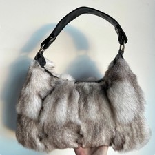Bolsa de mão feminina de luxo de pele de raposa real bolsa tote de couro real bolsa de ombro, usado comprar usado  Enviando para Brazil