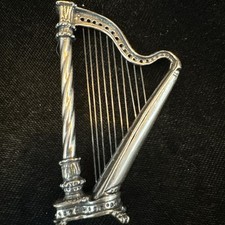 Estatueta vintage italiana feita à mão prata genuína 0,800 instrumento harpa miniatura comprar usado  Enviando para Brazil