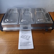 Usado, Bandeja de aquecimento Nostalgia Electrics 3 estações aço inoxidável servidor buffet 900 Series  comprar usado  Enviando para Brazil