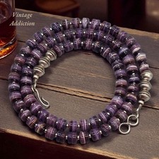 Colar 19" 6mm Wampum Sterling Navajo Pearl Bench Bead Southwest comprar usado  Enviando para Brazil