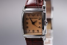 *N ESTADO PERFEITO* Emporio Armani AR-0205 relógio feminino tanque mostrador laranja quartzo 19mm Japão, usado comprar usado  Enviando para Brazil