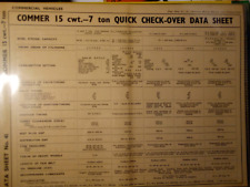 Commer 15cwt pick up 1935-39   Data Sheet,Fiche technique,Datenblatt,Sceda tec., usado comprar usado  Enviando para Brazil