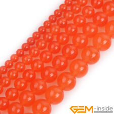 Contas redondas de pedra preciosa de jade laranja para fazer joias 15" 6mm 8mm 10mm 12mm comprar usado  Enviando para Brazil