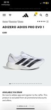 NOVO ADIZERO ADIOS PRO EVO 1 tênis de corrida, tamanho 9.5UK, 44EU - NOVO! Ultra leve., usado comprar usado  Enviando para Brazil