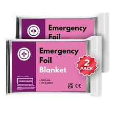 Cobertor EMERGENCY folha pacote com 2 sobrevivência espacial esportivo térmico choque sensorial Mylar comprar usado  Enviando para Brazil