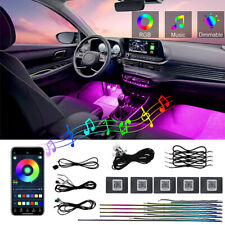 Tira de fibra guía acrílica interior de automóvil retroiluminación luces ambientales RBG atmósfera segunda mano  Embacar hacia Mexico
