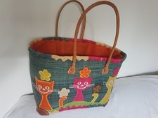 Panier raphia renforts d'occasion  Bois-Guillaume