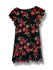 Vestido Eva Franco Anthropologie preto sobreposição de renda bordado flor flamenco 12 comprar usado  Enviando para Brazil