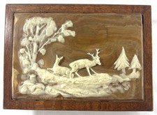 Vintage Dante’ Carpenter’s Bench Royal Oak Jewellery Box Incolay Stone Deer Sce  comprar usado  Enviando para Brazil