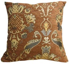 Capa/travesseiro Wd24Aa dourada sobre marrom damasco flor chenille*tamanho comprar usado  Enviando para Brazil