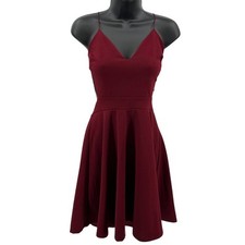 Mini vestido azul infinito WMNS M marrom com tiras e zíper nas costas recortado elástico comprar usado  Enviando para Brazil