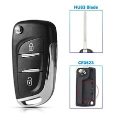 COQUE CLÉ PLIP MODIFIE PEUGEOT 2 BOUTONS 207 307 308 407 HU83 CE0523 RAINURE comprar usado  Enviando para Brazil