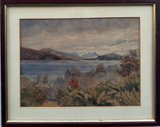 Usado, Pintura em aquarela (século XX): paisagem de lago, aquarela comprar usado  Enviando para Brazil