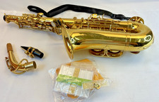 Saxofone alto sem marca: dourado em estojo macio com extras comprar usado  Enviando para Brazil