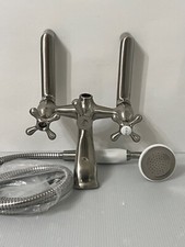 Enchimento de banheira Clawfoot montado na parede - Níquel escovado novo não completo comprar usado  Enviando para Brazil