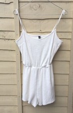 Towelling playsuit white for sale  BROMSGROVE