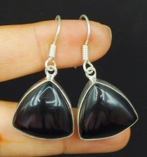 Brincos de prata esterlina 925 com pedra preciosa ônix preto natural comprar usado  Enviando para Brazil