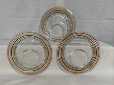 3 pratos de lanche vintage com faixas de âncora listras multicoloridas fora do centro comprar usado  Enviando para Brazil