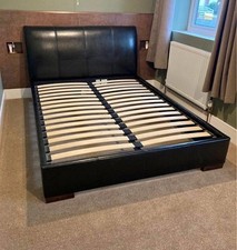 Black faux leather for sale  LEEDS