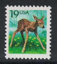 Scott 2479- 19c Deer Fawn, Flora & Fauna Series- MNH 1991- selo perfeito não usado, usado comprar usado  Enviando para Brazil