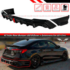 PARA 22-25 HONDA CIVIC SEDAN YOFER V2 DIFUSOR TRASEIRO LED PRETO BRILHANTE + RESPINGOS DE CANTO comprar usado  Enviando para Brazil