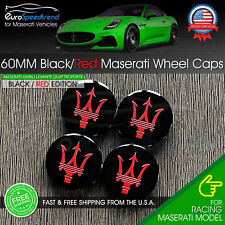 Maserati tampa central de roda preta vermelha 60mm Ghibli GTS Levante Quattroporte 4 peças original de fábrica comprar usado  Enviando para Brazil