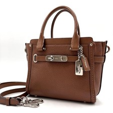 Bolsa de mão Coach 2way Swagger 21 Turnlock couro marrom autêntica comprar usado  Enviando para Brazil