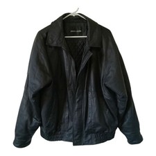 Jaqueta Bombardeiro Masculina de Couro Pierre Cardin Tamanho Grande Preta Forrada em Colcha Zíper Completo comprar usado  Enviando para Brazil