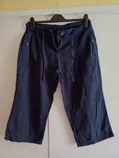 Navy linen shorts for sale  YEOVIL