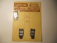 CARTÃO PROMOCIONAL vintage máquina de costura suprema agulhas loja display com 3 pacotes nos, usado comprar usado  Enviando para Brazil