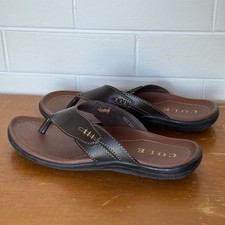 Usado, Sandálias de couro marrom Cole – Tanga masculina estilo conforto slip-on comprar usado Usado, Sandálias de couro marrom Cole – Tanga masculina estilo conforto slip-on comprar usado  Enviando para Brazil