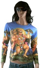 Usado, Hanuman Hindu Goa Playa Party Shiva Tattoo Dj Diseñador Tipo Arte Larga Camisa M comprar usado  Enviando para Brazil