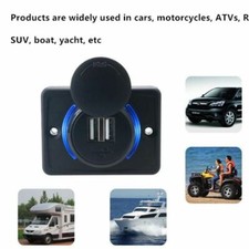 Cargador de coche doble USB adaptador de 2 puertos enchufe de alimentación de 12 V montaje en panel de carga 3,1 A segunda mano  Embacar hacia Mexico
