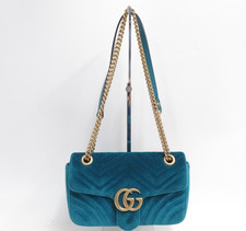 Autêntica bolsa de ombro Gucci GG Marmont V Stitch camurça corrente #44113 comprar usado  Enviando para Brazil