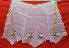 Avental bordado Linnen feminino feito à mão flores margaridas estilo retrô *LEIA* comprar usado  Enviando para Brazil