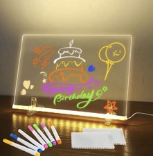 Podświetlana tablica LED do pisania 30 × 20 cm + markery + stojak USB, używany na sprzedaż  PL