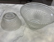 Conjunto de 2 peças de exibição de salada tigela perfurada de vidro grande Wexford corte diamante comprar usado  Enviando para Brazil