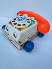 Vintage Fisher Price 1961 Chatter Telefon 747 Ciągnij Długi stan roboczy na sprzedaż  Wysyłka do Poland