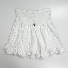 Saia midi broderie anglaise branca em camadas com cordão de madeira na cintura  comprar usado  Enviando para Brazil