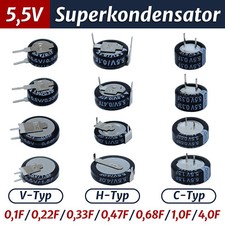 Usado, 5,5V Superkondensator 0,1F bis 4,0F Farad-Kondensatoren Typ-V / Typ-H / Typ-C comprar usado  Enviando para Brazil